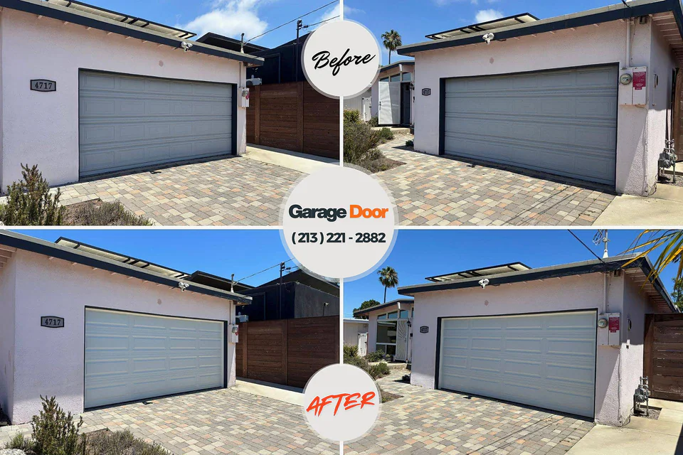 Before and after: garage door repair 61818